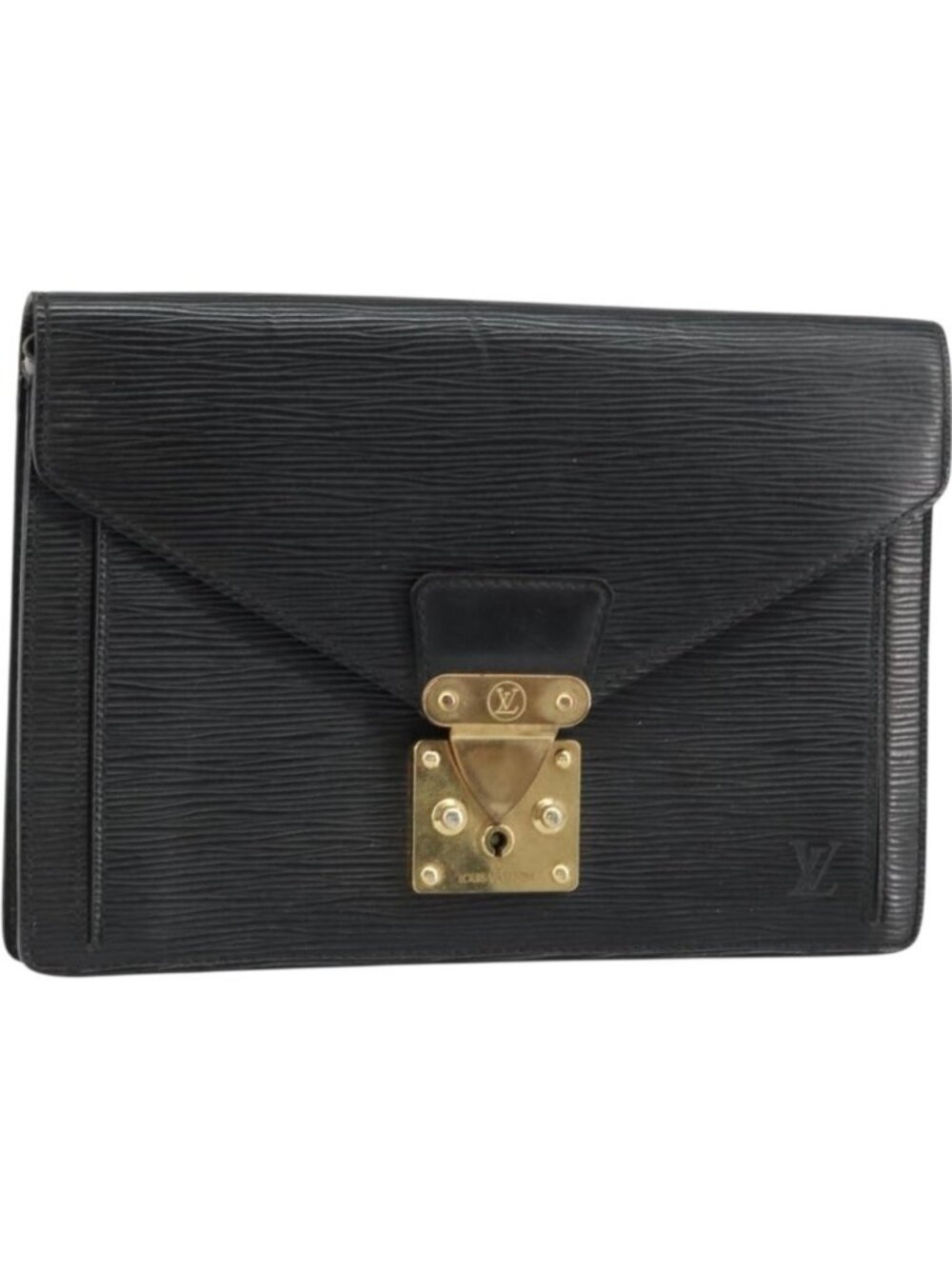 LOUIS VUITTON Epi Serie Dragonne Clutch Bag Black Noir M52612